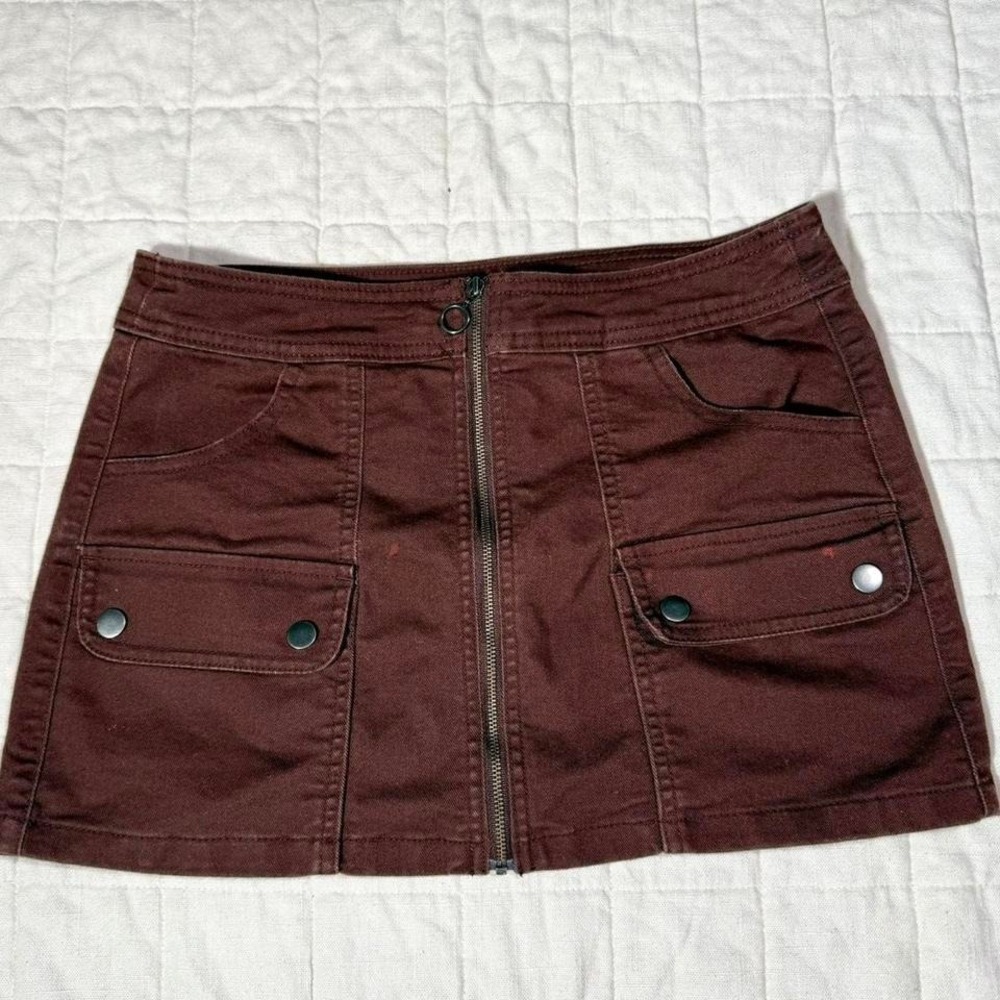 No Boundaries Brown Utility Mini‎ Skirt – XS (0–2)